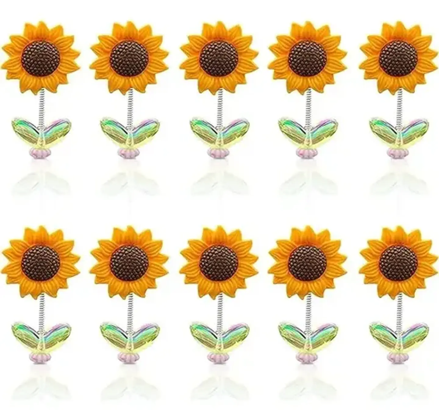 5 Adornos Con Forma De Girasol, Cabeza Movil Girasol Premium 2