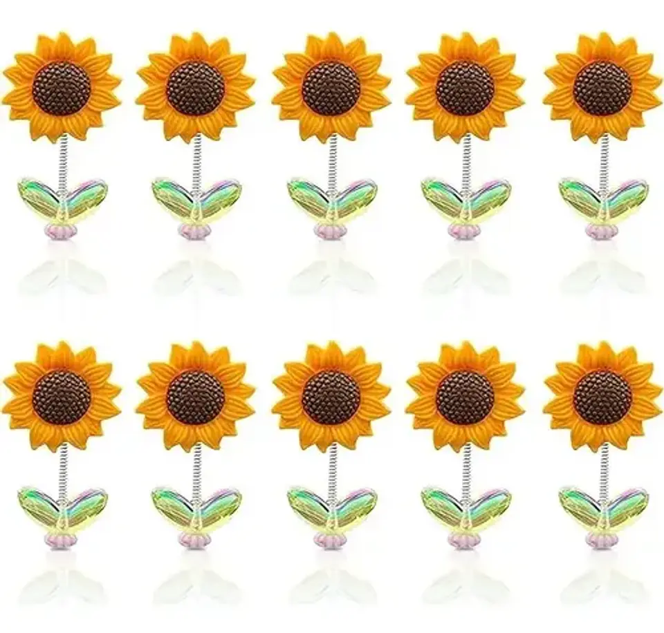 5 Adornos Con Forma De Girasol, Cabeza Movil Girasol Premium 2