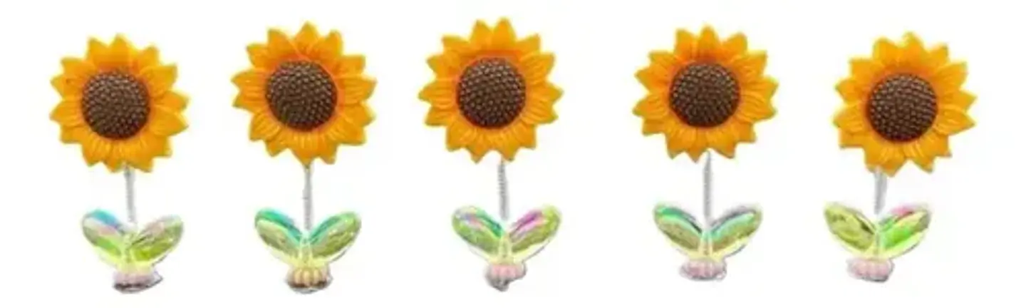 5 Adornos Con Forma De Girasol, Cabeza Movil Girasol Premium 9