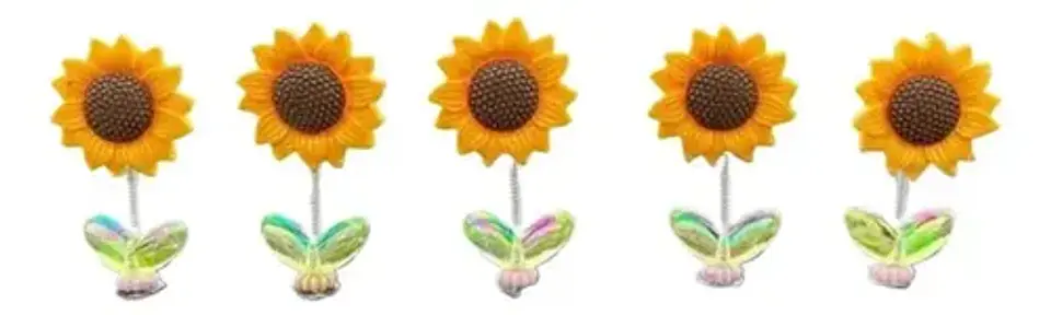 5 Adornos Con Forma De Girasol, Cabeza Movil Girasol Premium 9