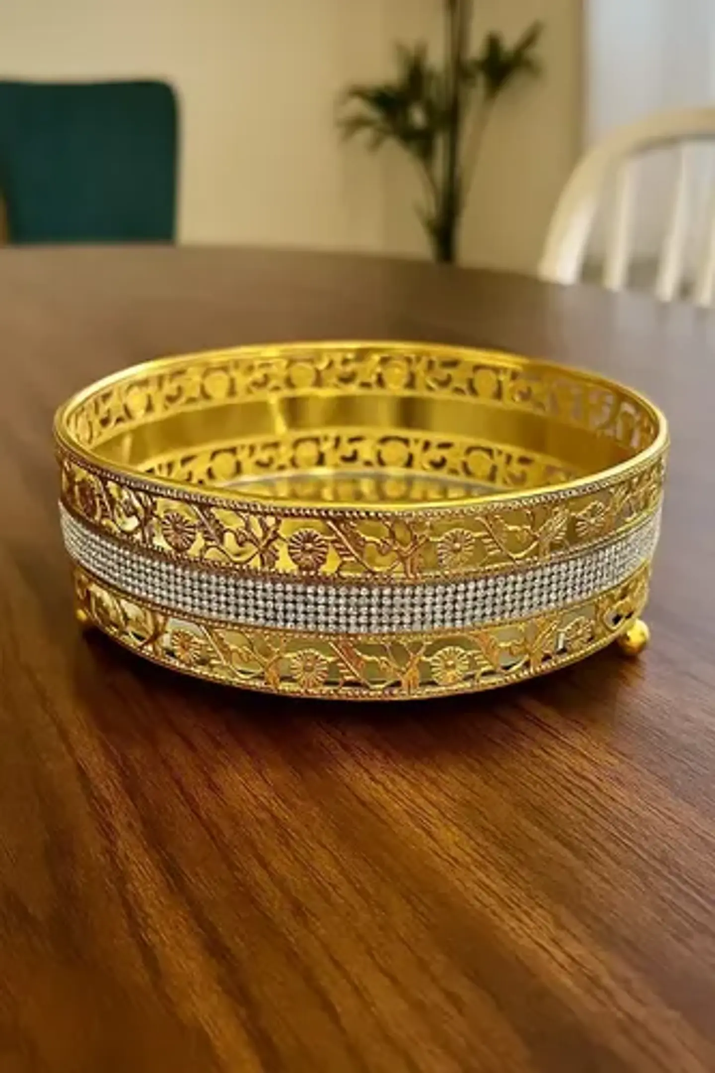 Bandeja Decorativa Redonda Elegante  20 Cm 5