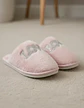 Pantuflas De Peluche Rosadas Mujer Diseño Love Brillos - Miniatura 7