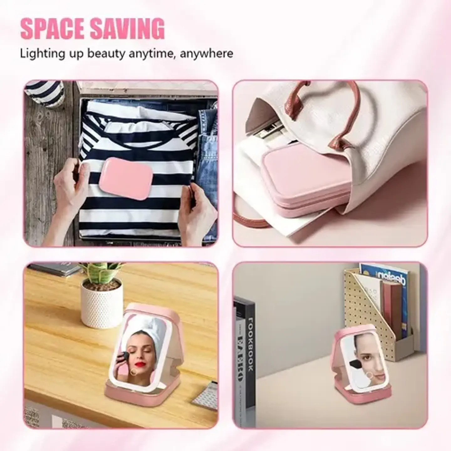 Estuche Cosmetico Con Espejo Bolso Maquillaje Luz Led 10