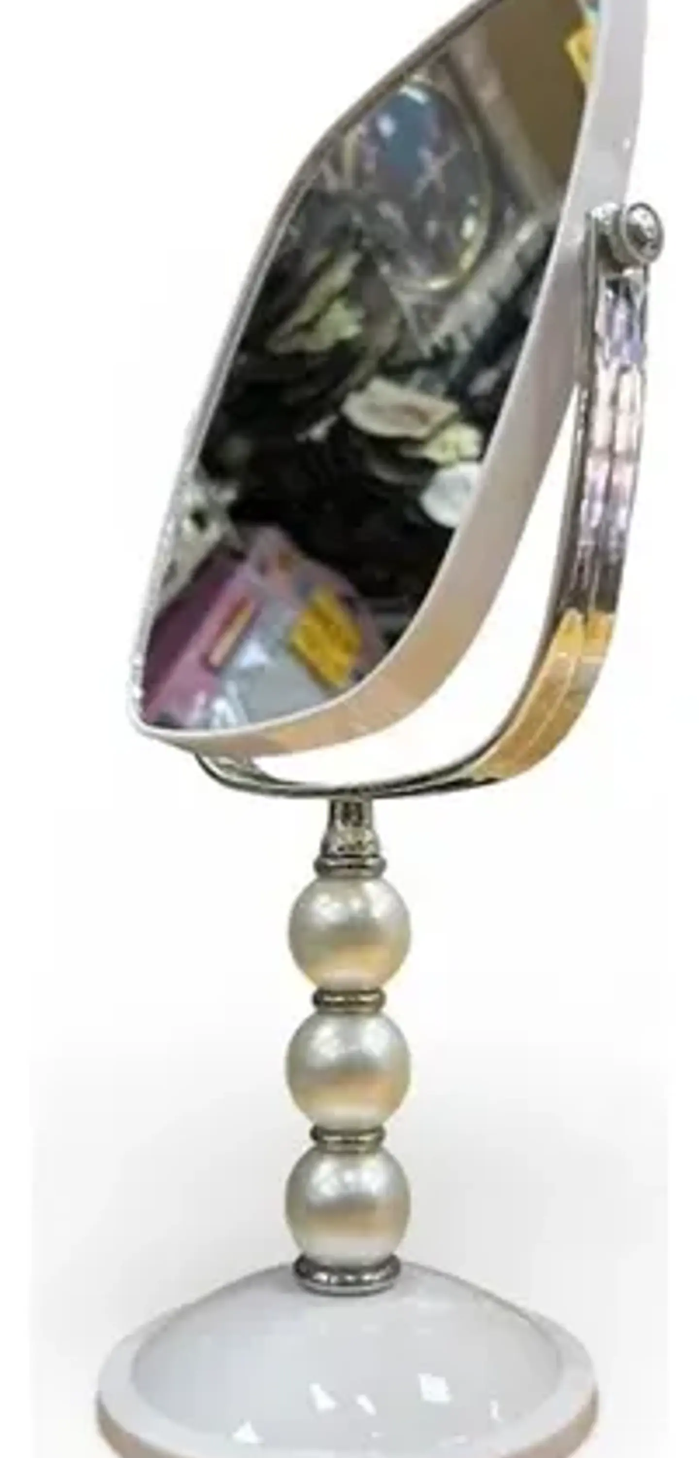 Espejo De Tocador Elegante Con Detalles De Perlas 3