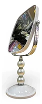 Espejo De Tocador Elegante Con Detalles De Perlas - Miniatura 3