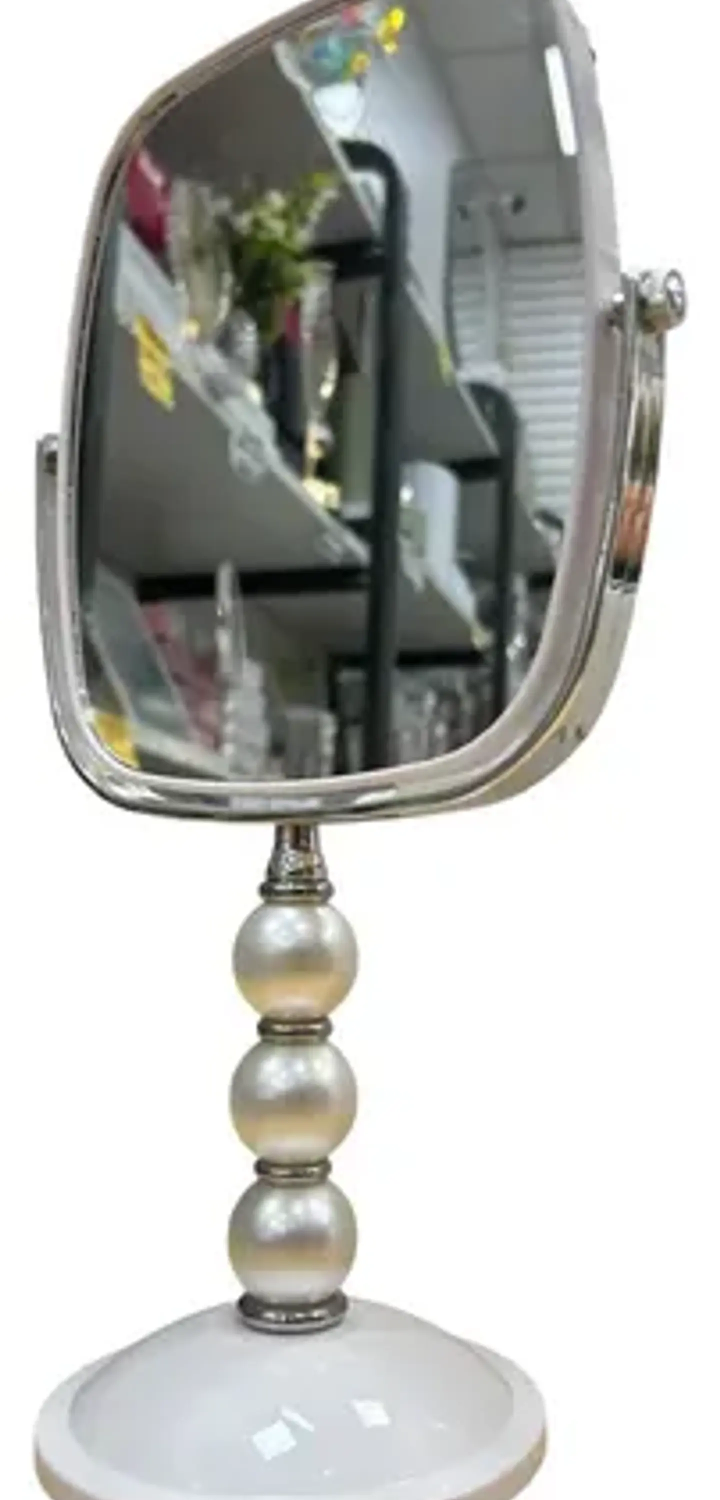 Espejo De Tocador Elegante Con Detalles De Perlas 6