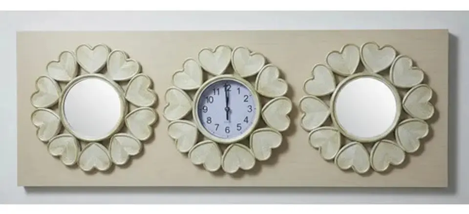 Set Reloj Y Espejos Redondos Decorativos Dorado Elegante 4
