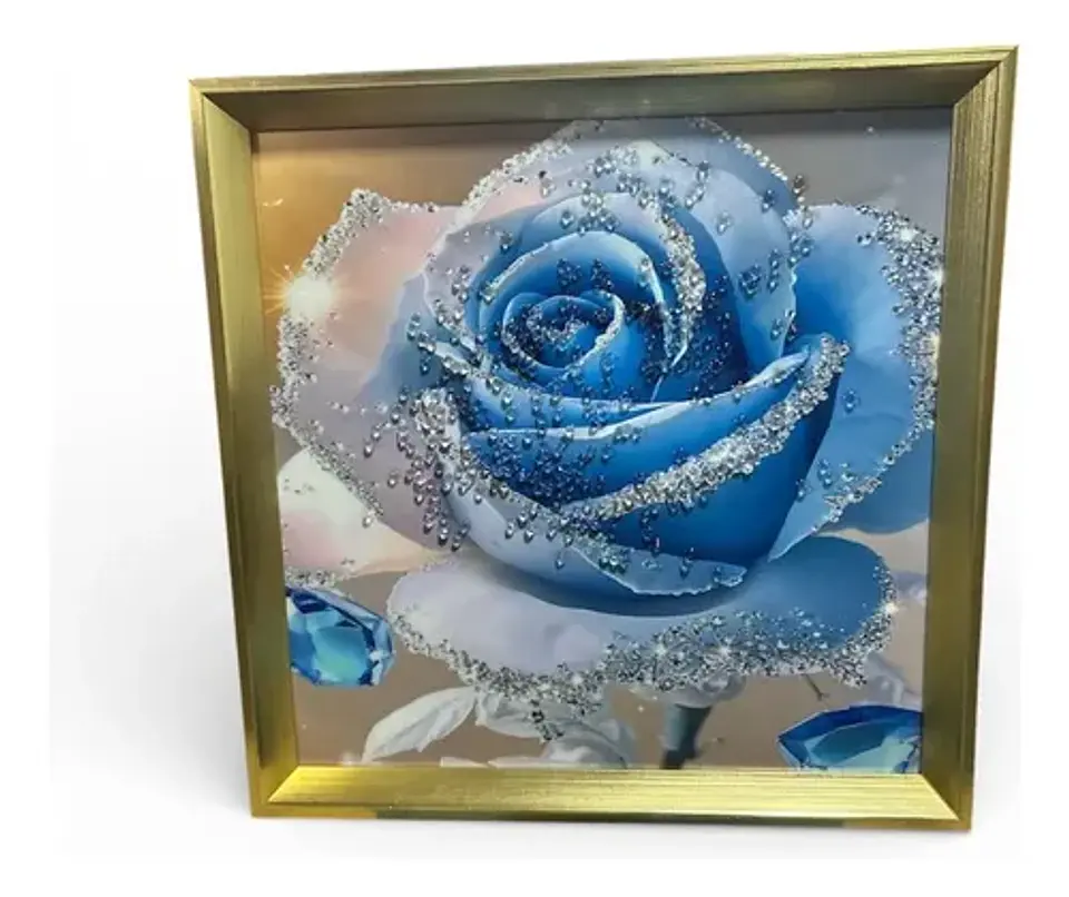 Cuadro Decorativo 3d Con Flores Y Marco Elegante 2