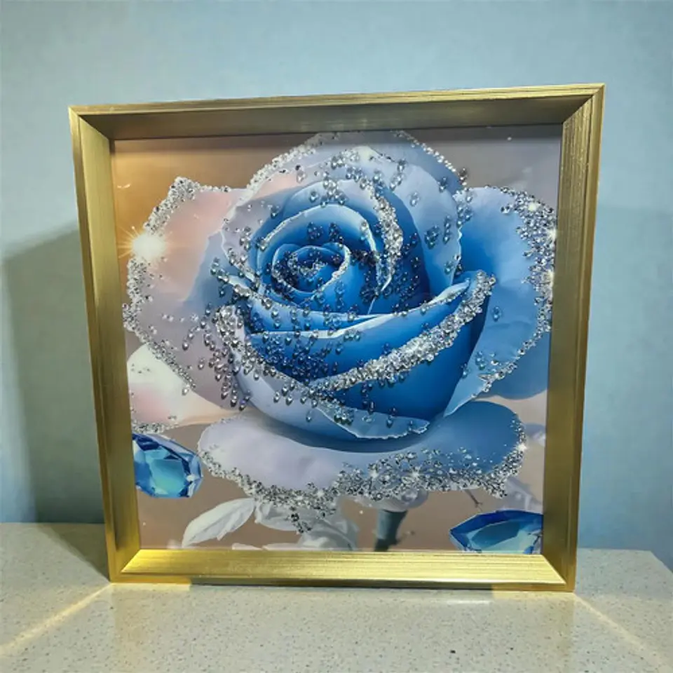 Cuadro Decorativo 3d Con Flores Y Marco Elegante 4