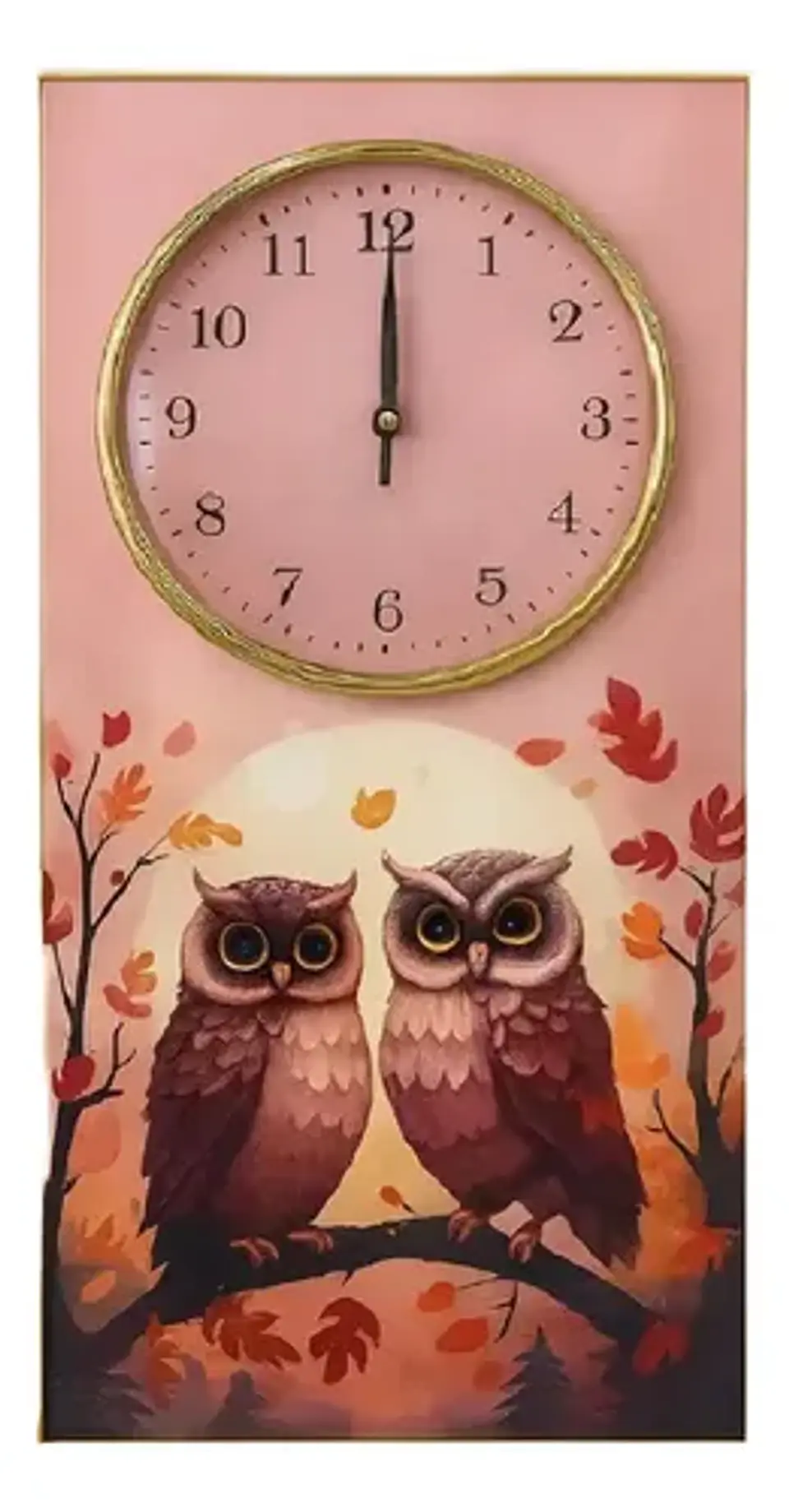 Reloj Con Diseños Calidad Premium 60x30 Diseño Buho 2