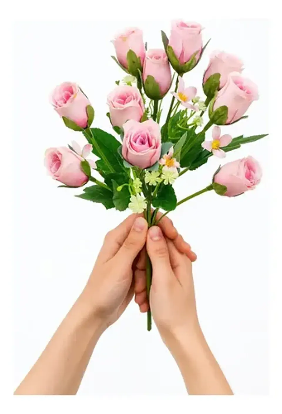 Rosas Decorativo Artificial Ramo Para Decoración 9 Unidades 3