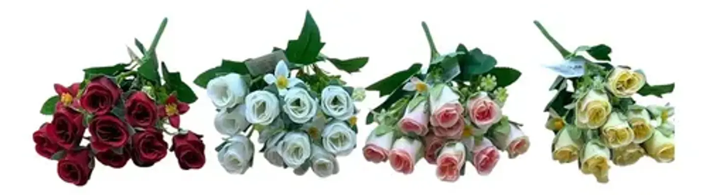 Rosas Decorativo Artificial Ramo Para Decoración 9 Unidades 5