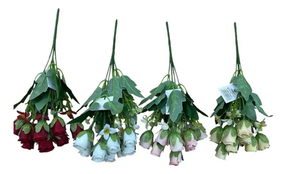 Rosas Decorativo Artificial Ramo Para Decoración 9 Unidades 6