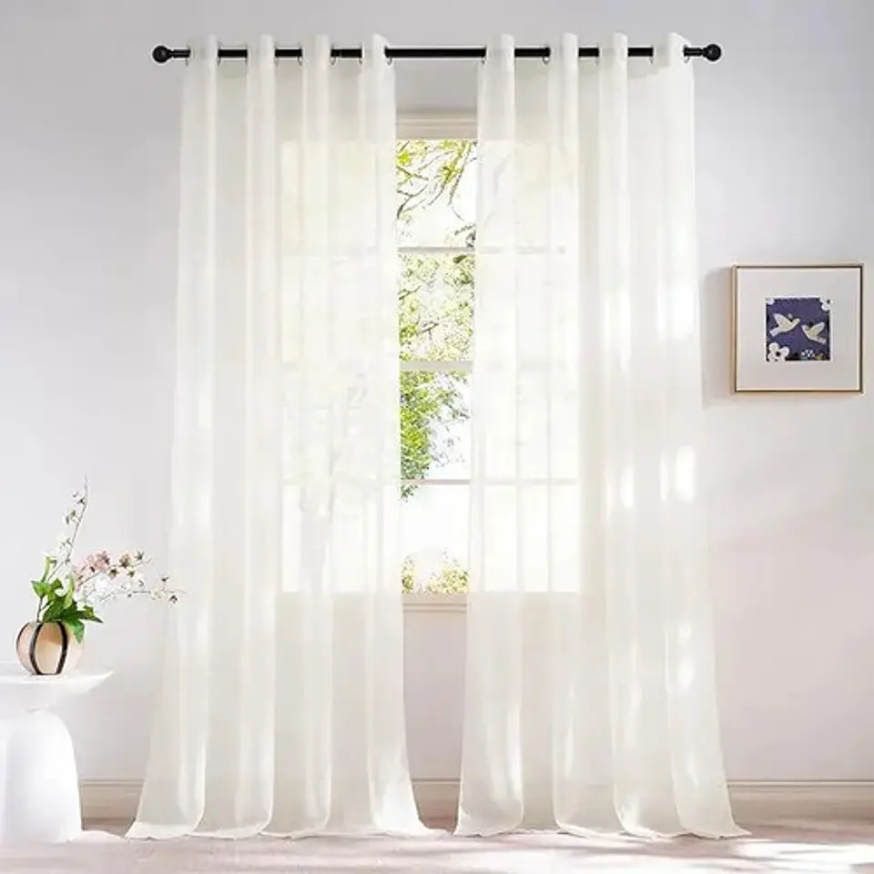 Cortina Velo Liso Con Argolla 140x260 Cm 1 Paño Elegantes 5