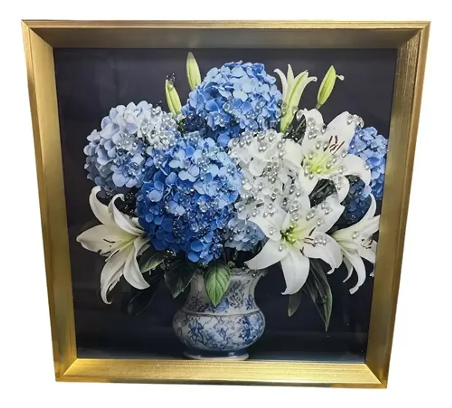 Cuadro Decorativo Floral Con Marco Elegante 1