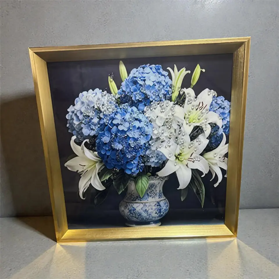 Cuadro Decorativo Floral Con Marco Elegante 4