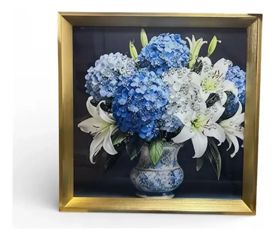 Cuadro Decorativo Floral Con Marco Elegante 6