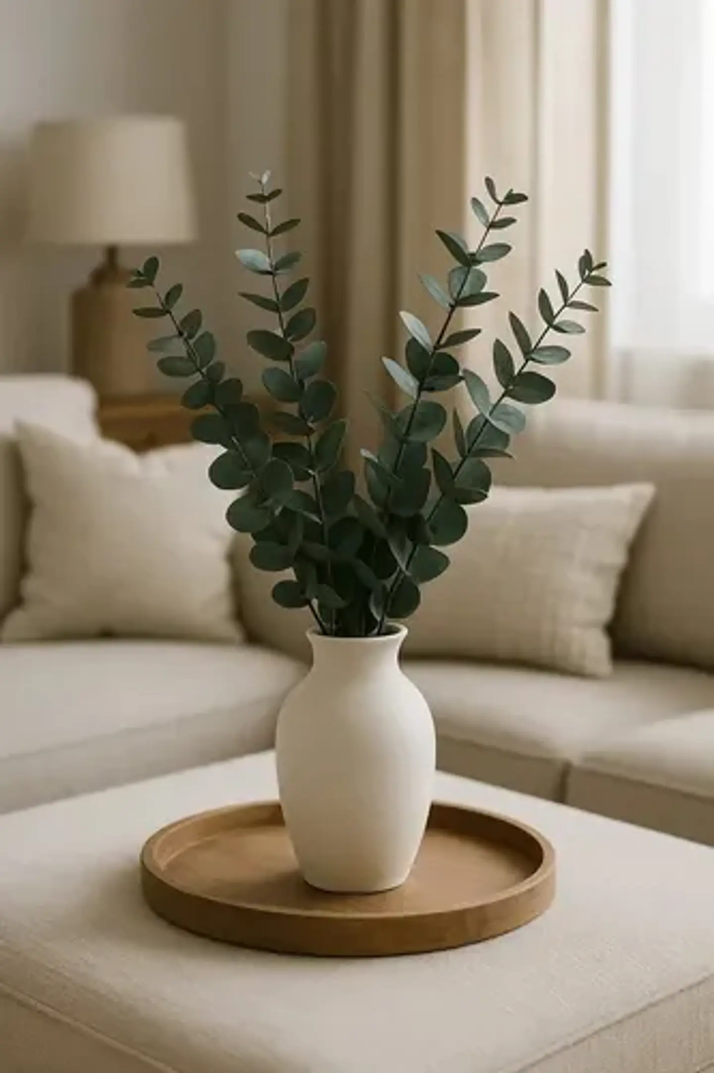 Flores Artificiales Decorativa En Forma De Eucalipto De 44cm 3