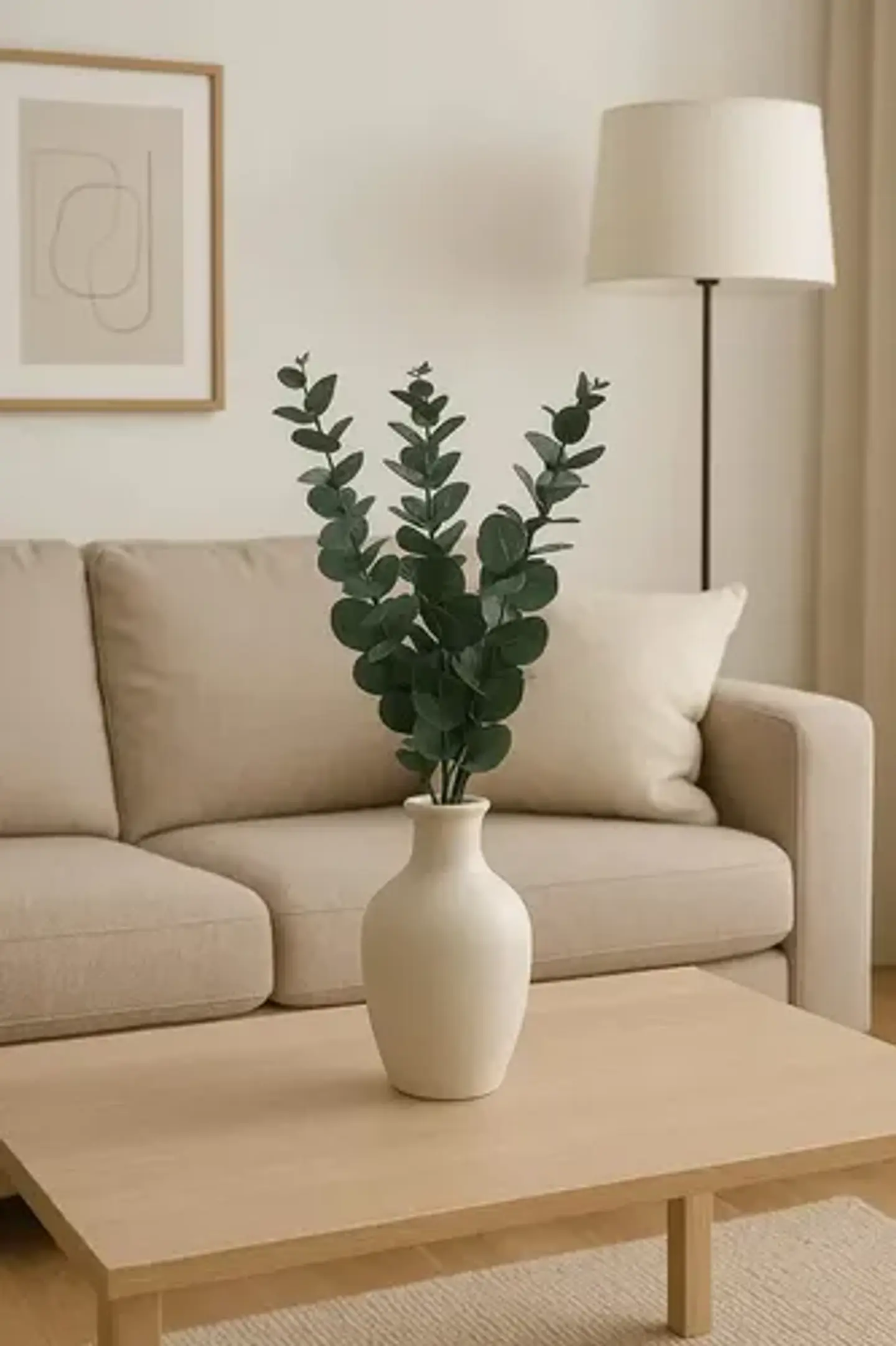 Flores Artificiales Decorativa En Forma De Eucalipto De 44cm 4