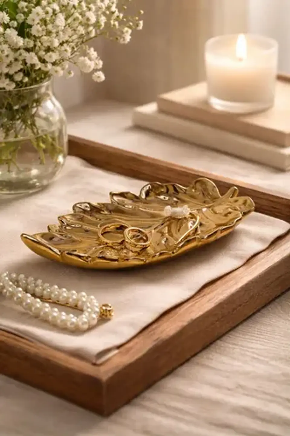 Decorativa Bandeja En Forma De Hoja  Toque Vibrante 18cm 1