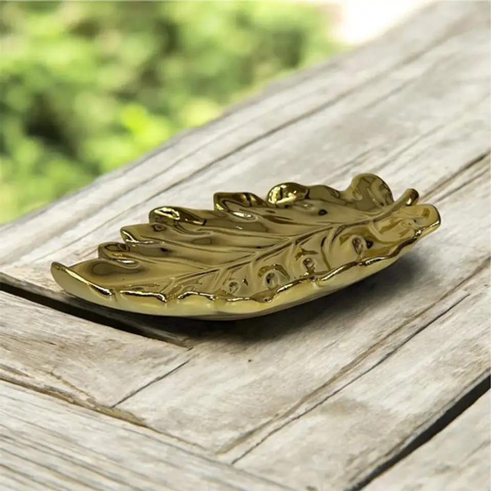 Decorativa Bandeja En Forma De Hoja  Toque Vibrante 18cm 6