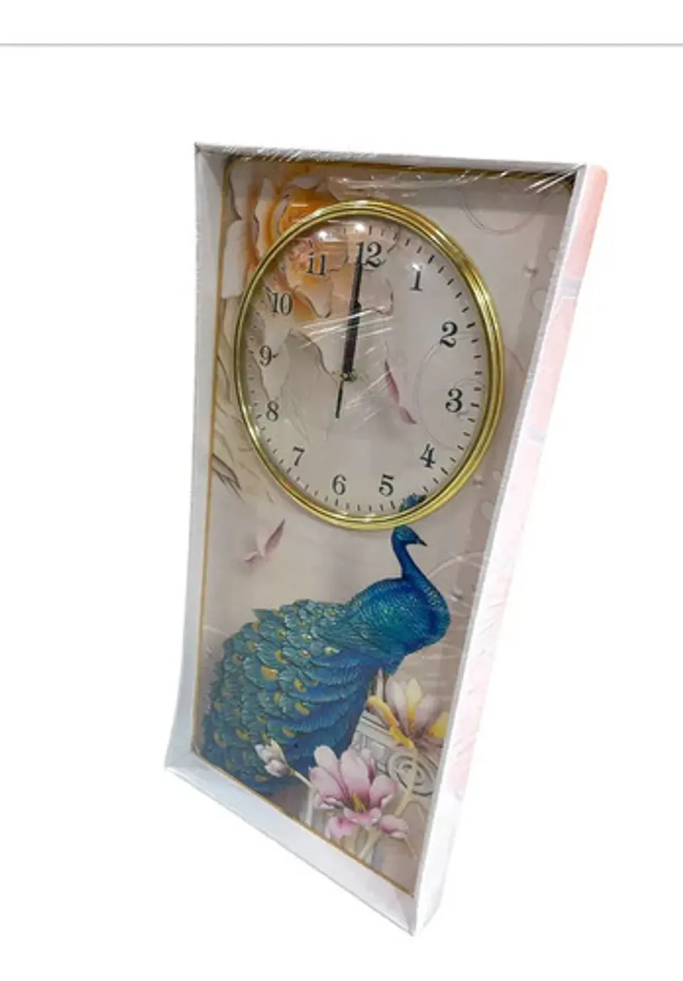 Reloj Con Diseño De Pavo Real Pared 56x30 3