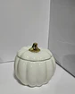 Adorno Decorativo En Forma De Calabaza Con Tapa Blanco - Miniatura 3