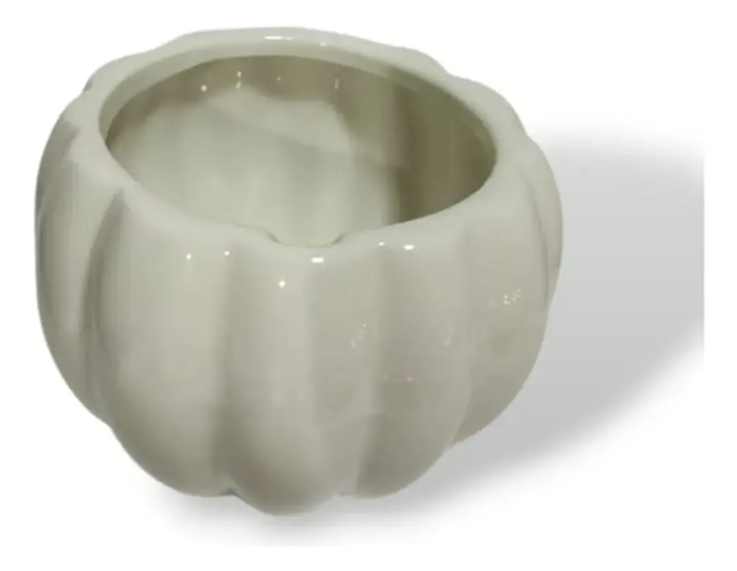 Adorno Decorativo En Forma De Calabaza Con Tapa Blanco 4