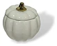 Adorno Decorativo En Forma De Calabaza Con Tapa Blanco - Miniatura 5