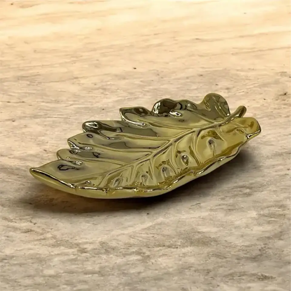 Decorativa Bandeja En Forma De Hoja  Toque Vibrante 21cm 4