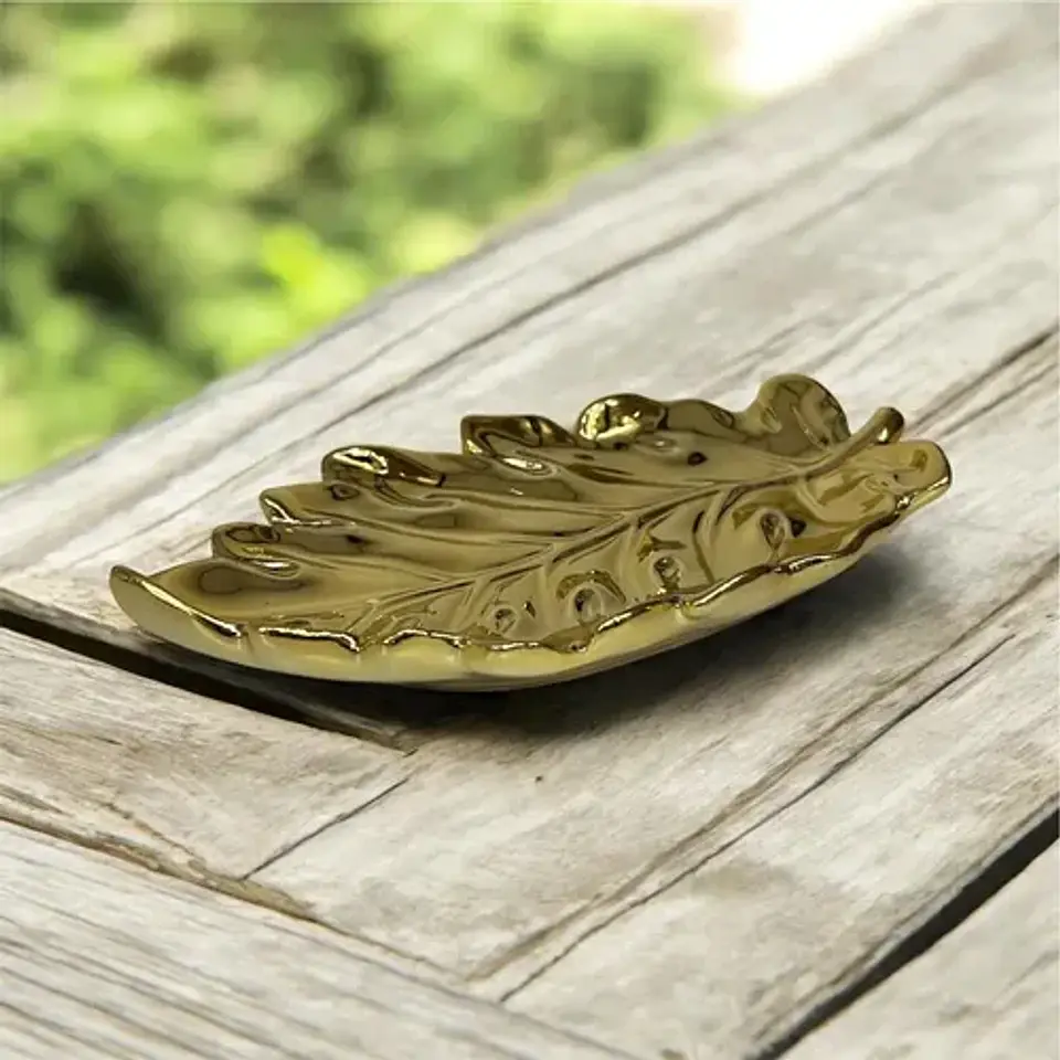 Decorativa Bandeja En Forma De Hoja  Toque Vibrante 21cm 5