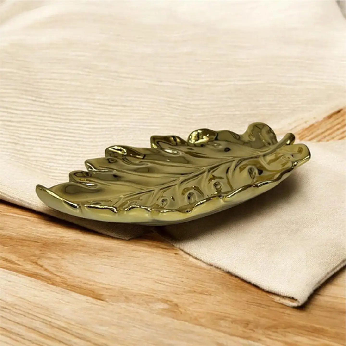 Decorativa Bandeja En Forma De Hoja  Toque Vibrante 21cm 7