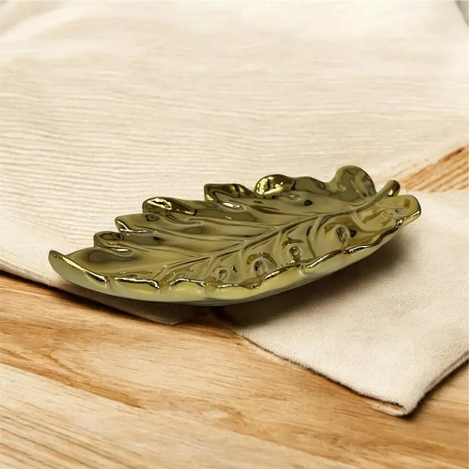Decorativa Bandeja En Forma De Hoja  Toque Vibrante 21cm 7