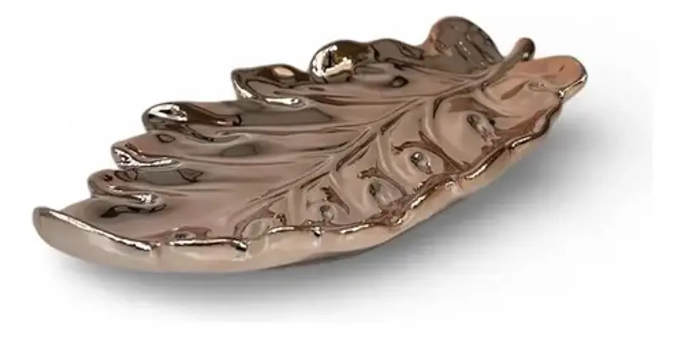 Decorativa Bandeja En Forma De Hoja  Toque Elegante 21cm 2