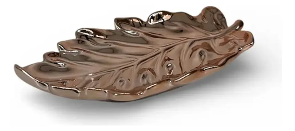 Decorativa Bandeja En Forma De Hoja  Toque Elegante 21cm 5