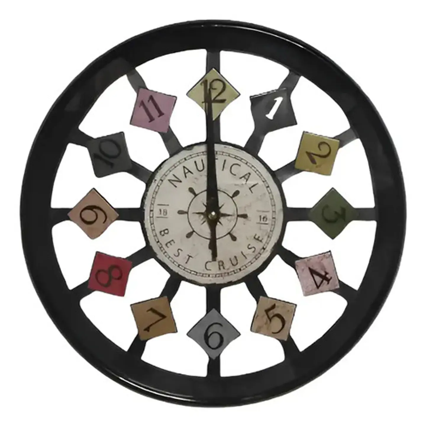 Reloj De Pared Elegante Silencioso Blanco Con Negro 1