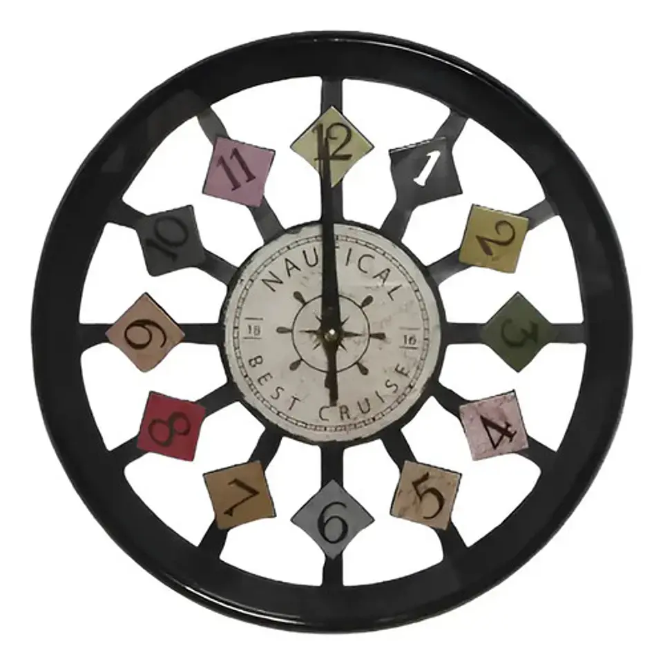 Reloj De Pared Elegante Silencioso Blanco Con Negro 1