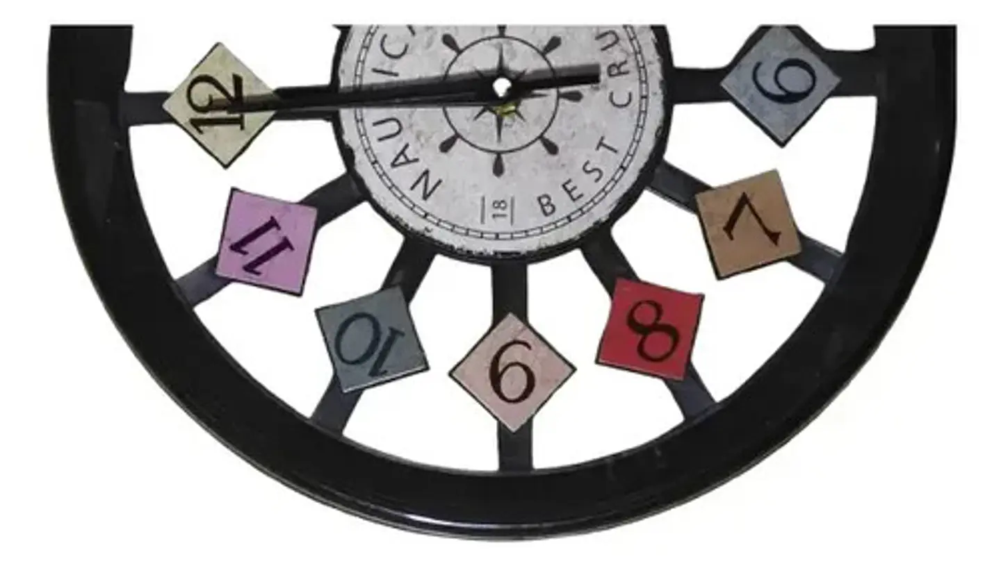 Reloj De Pared Elegante Silencioso Blanco Con Negro 2