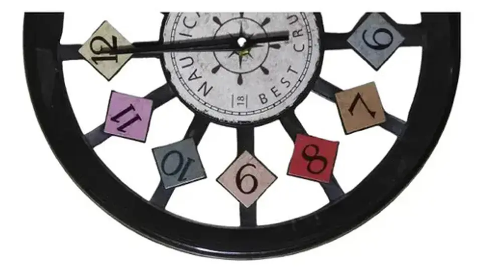 Reloj De Pared Elegante Silencioso Blanco Con Negro 2
