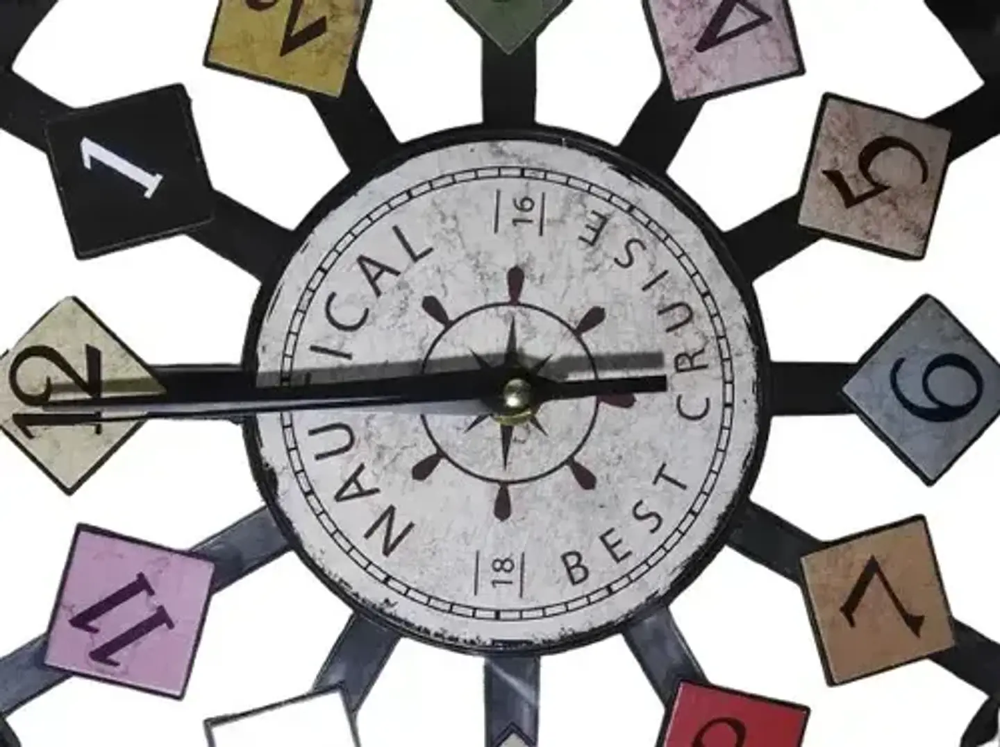 Reloj De Pared Elegante Silencioso Blanco Con Negro 3