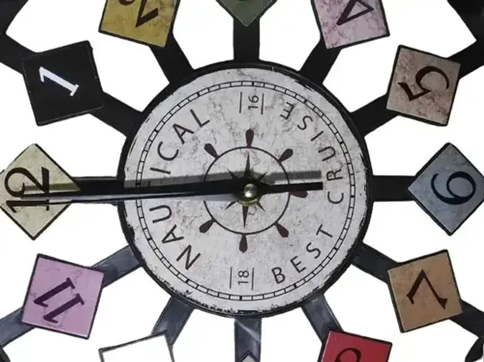 Reloj De Pared Elegante Silencioso Blanco Con Negro 3