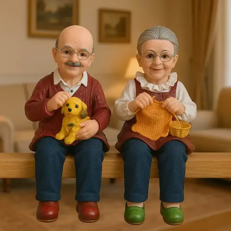 Ouset Figura Abuelitos Con Mascotas, 2 Unidades 2