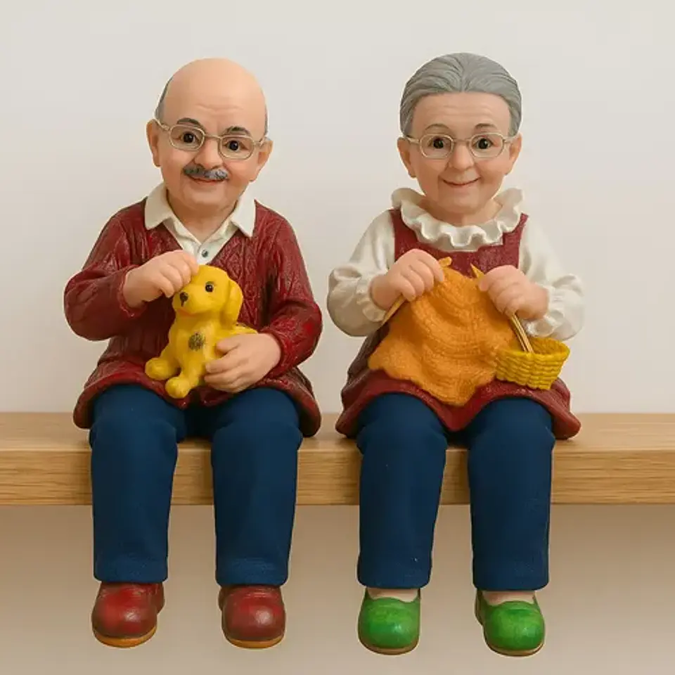 Ouset Figura Abuelitos Con Mascotas, 2 Unidades 3