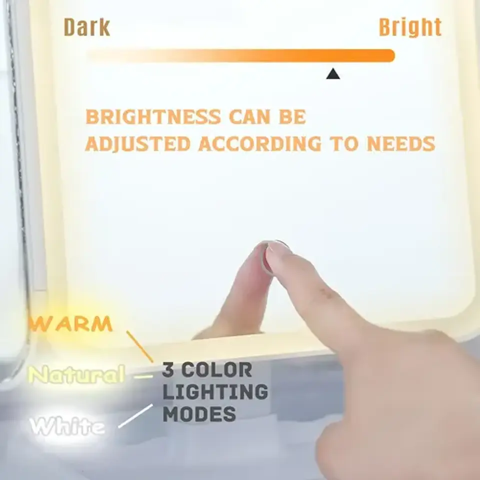 Espejo Maquillaje Plegable Con Luz Led 7