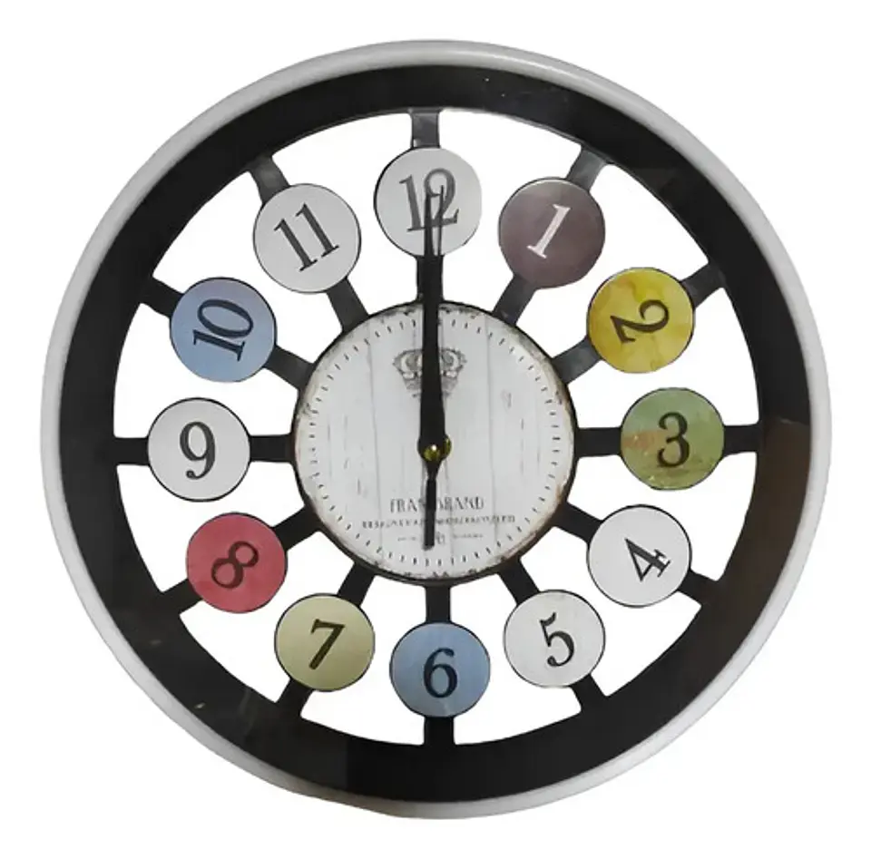 Reloj De Pared Silencioso Blanco Analogico 1