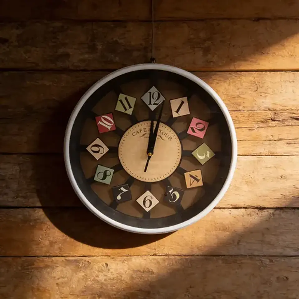 Reloj Pared 30 Cm Silencioso Blanco Con Fondo Transparente 1
