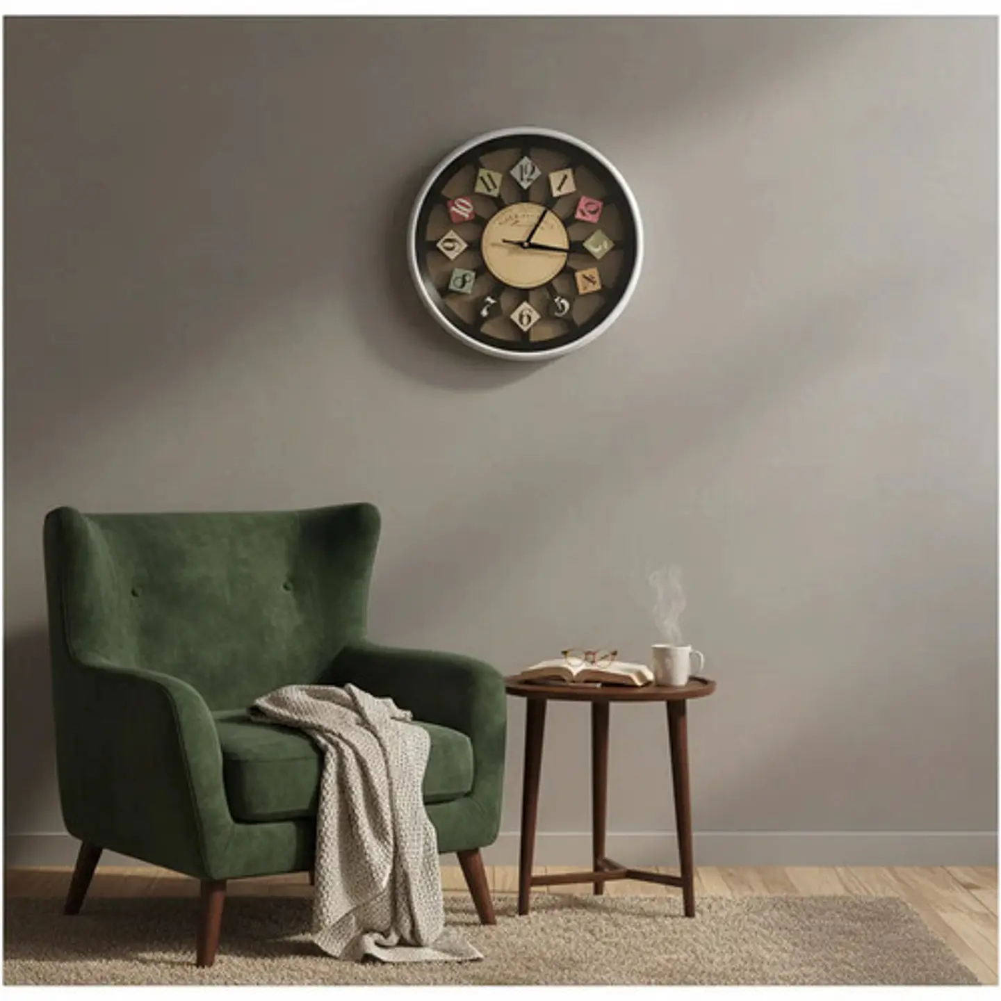 Reloj Pared 30 Cm Silencioso Blanco Con Fondo Transparente 2
