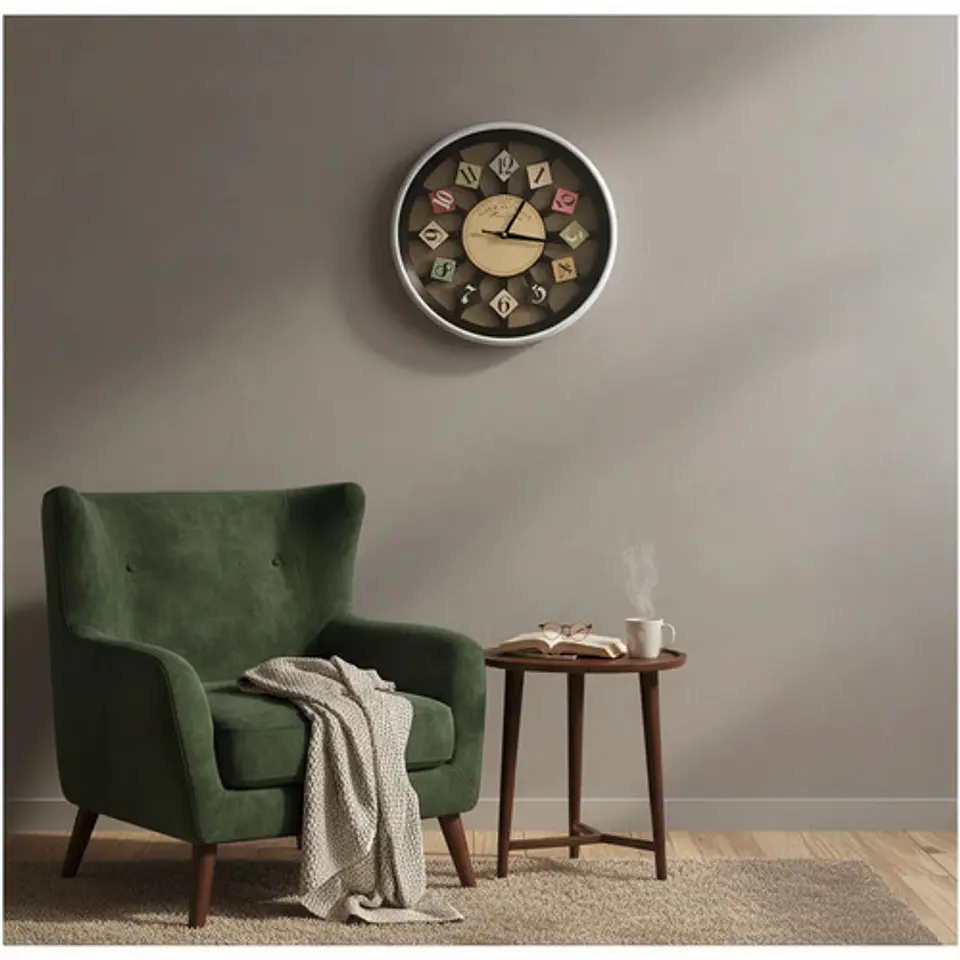 Reloj Pared 30 Cm Silencioso Blanco Con Fondo Transparente 2