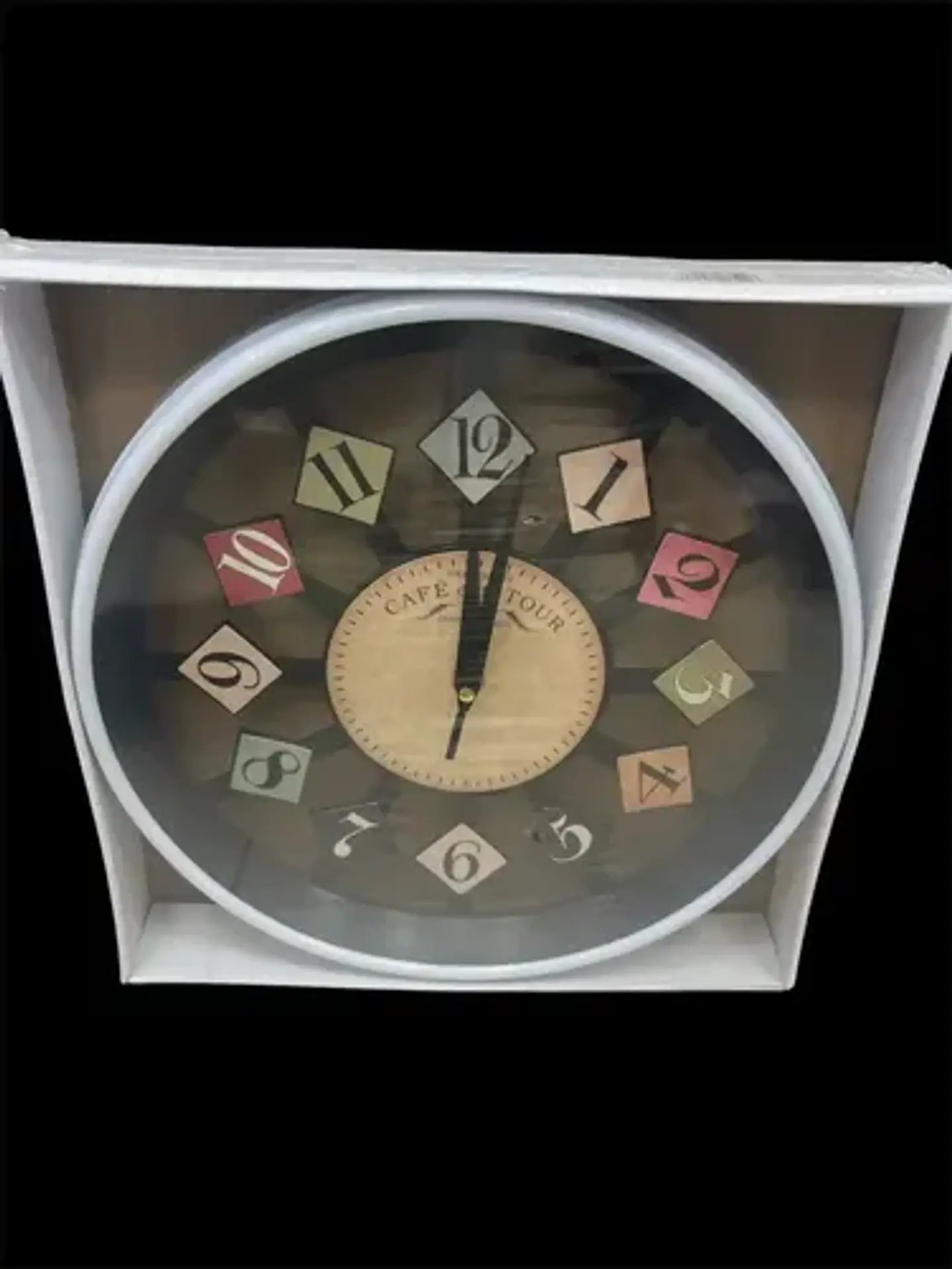Reloj Pared 30 Cm Silencioso Blanco Con Fondo Transparente 4