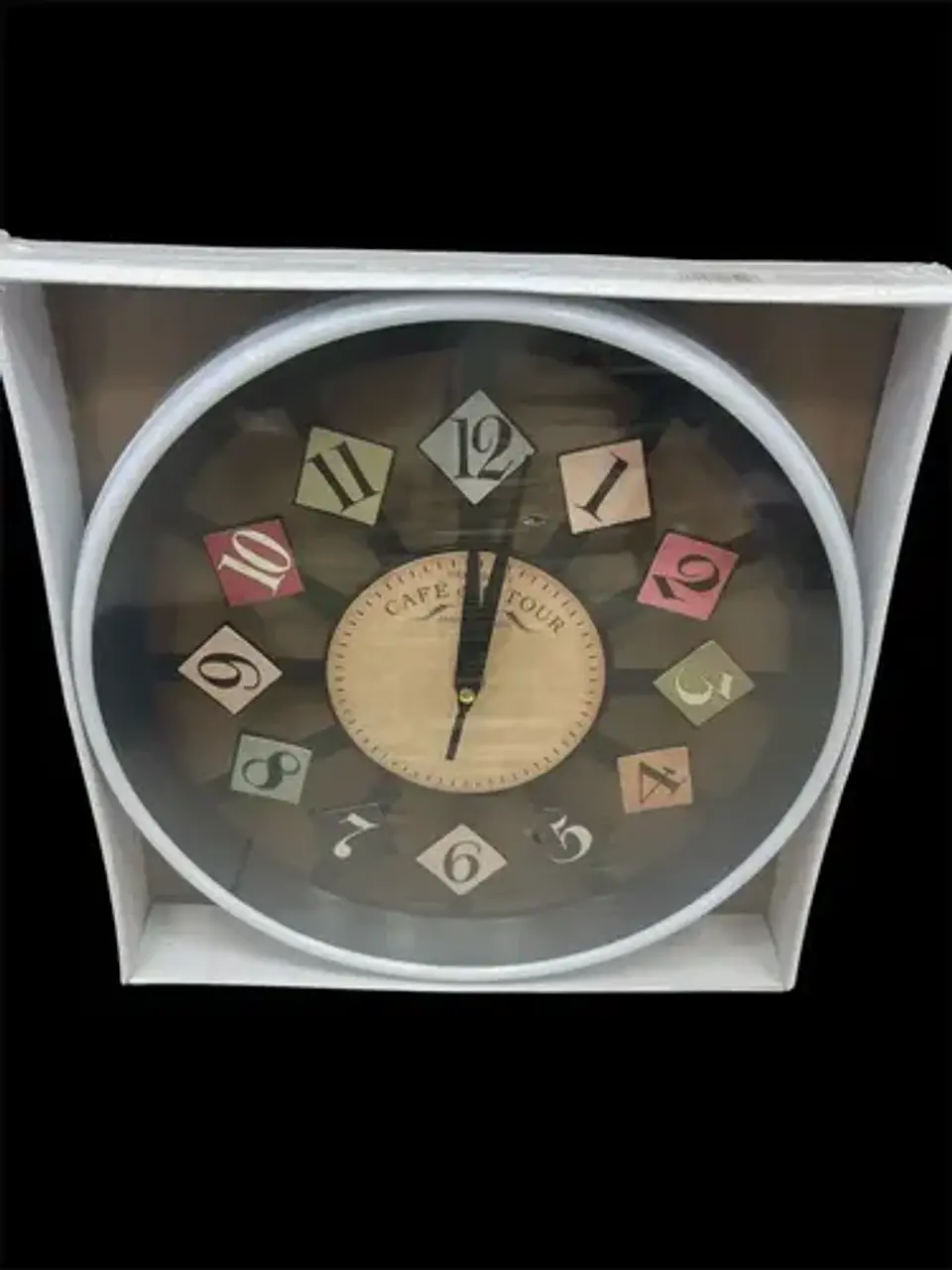 Reloj Pared 30 Cm Silencioso Blanco Con Fondo Transparente 4